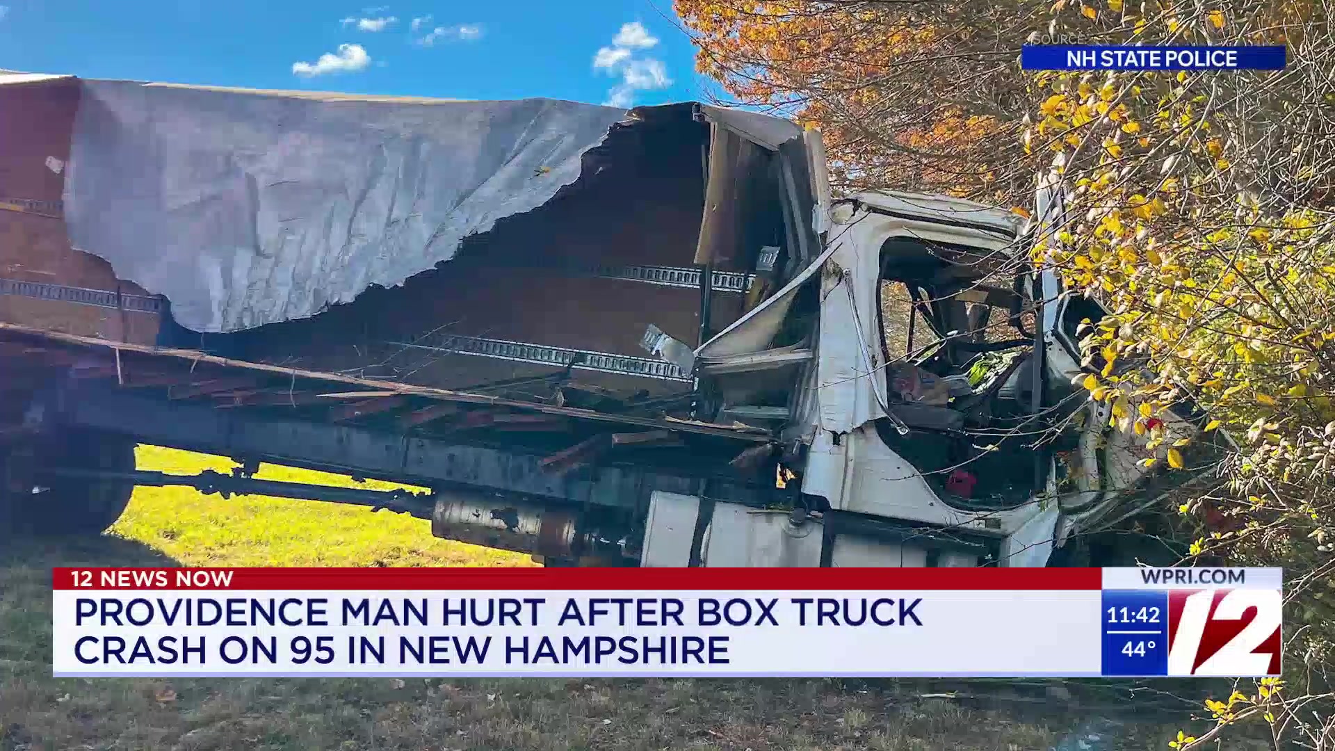 Providence driver hurt after box truck crash in New Hampshire
