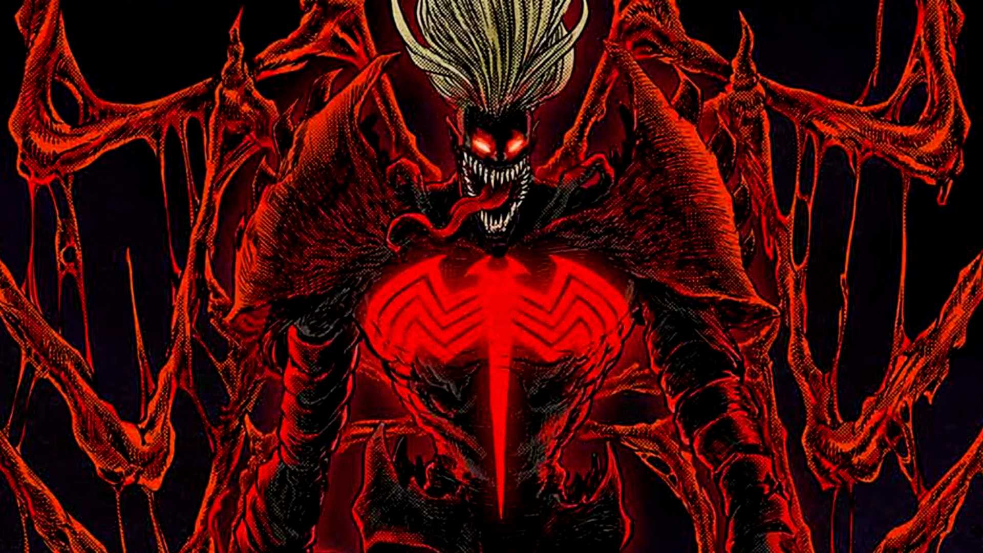 Knull grows symbiote wings in King in Black black-and-red cover art