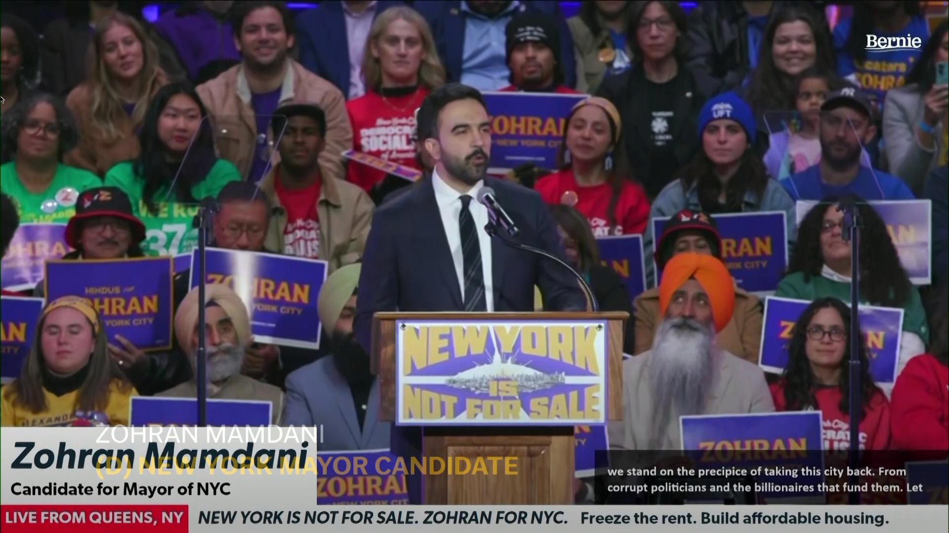 New York mayoral candidate Zohran Mamdani rallies voters with support ...
