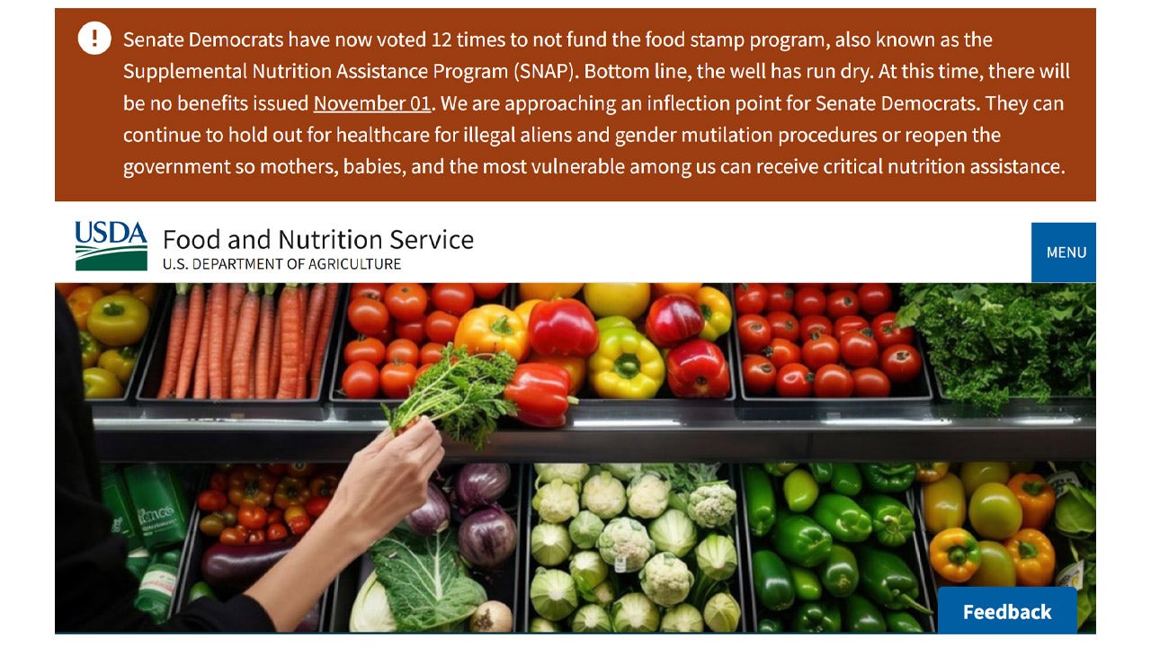 SNAP benefits halt Nov. 1 amid government shutdown
