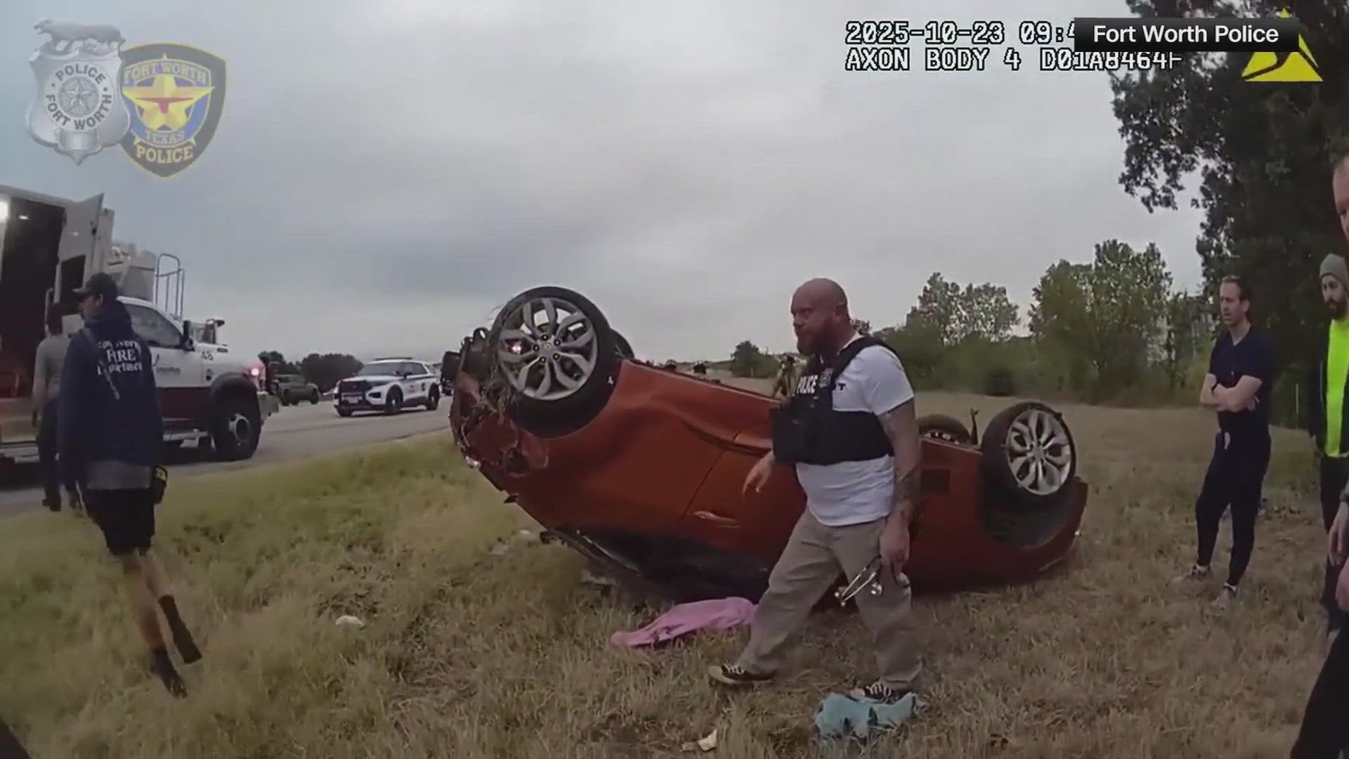Fort Worth Police, bystanders lift car to save baby trapped underneath