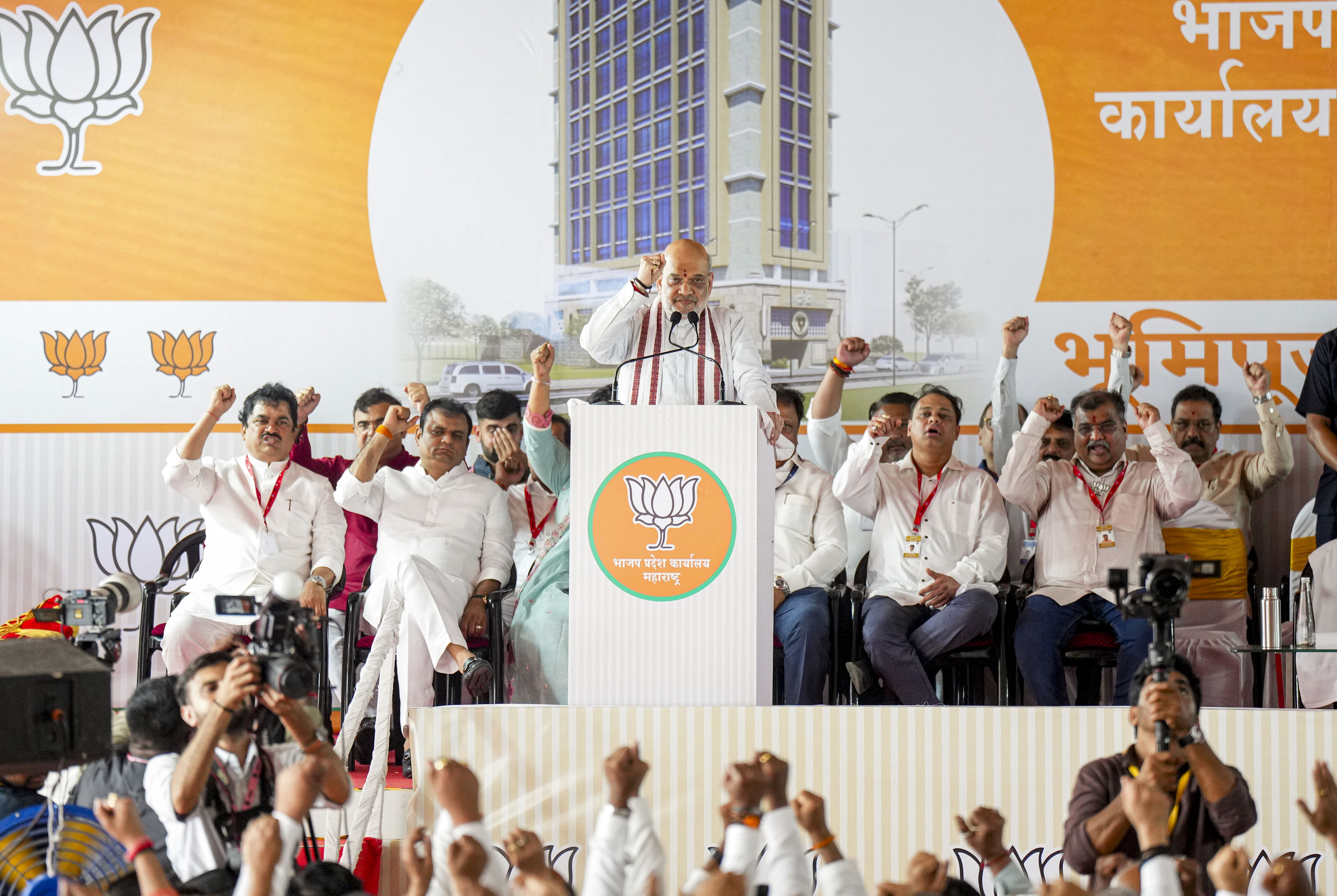 Wipe out Oppn in Maharashtra local body polls: Shah to BJP workers