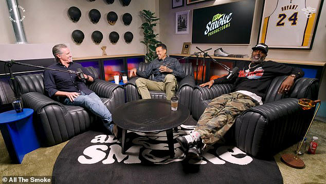 The clip was from the most recent episode of&nbsp;All The Smoke, a podcast hosted by NBA champions Matt Barnes (middle) and Stephen Jackson (right)
