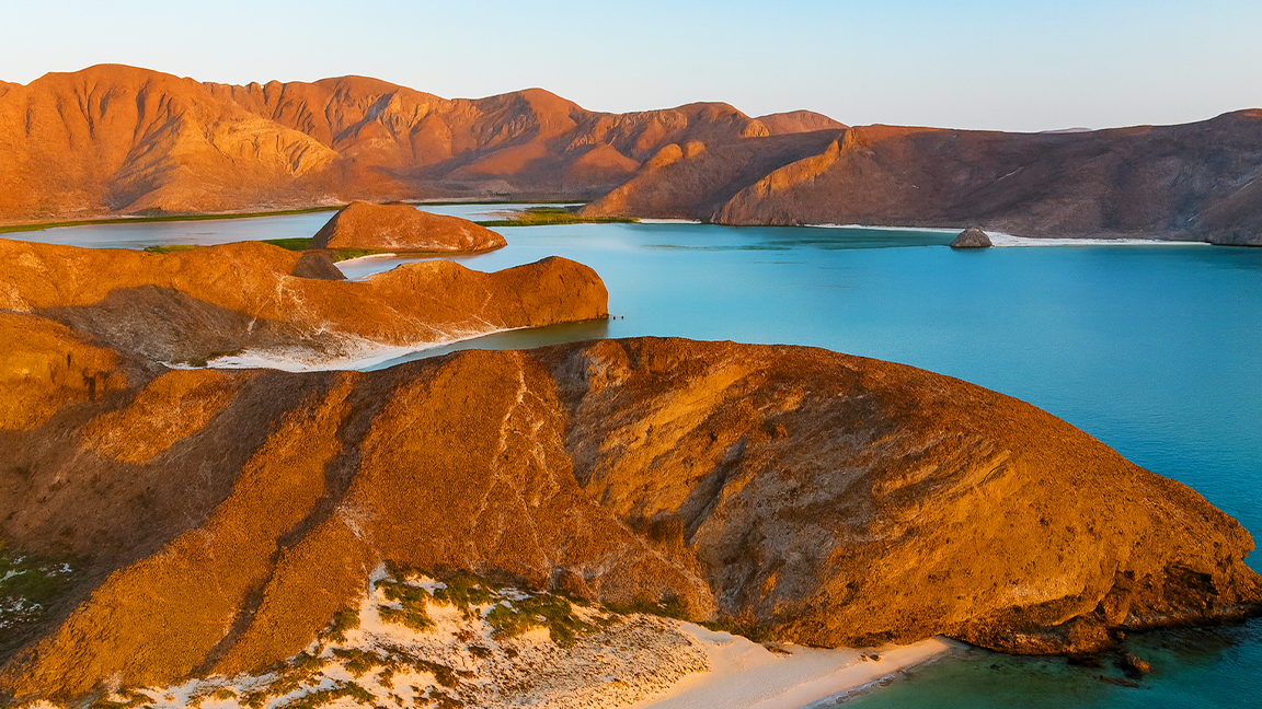 México – Vista aérea de la Playa Balandra