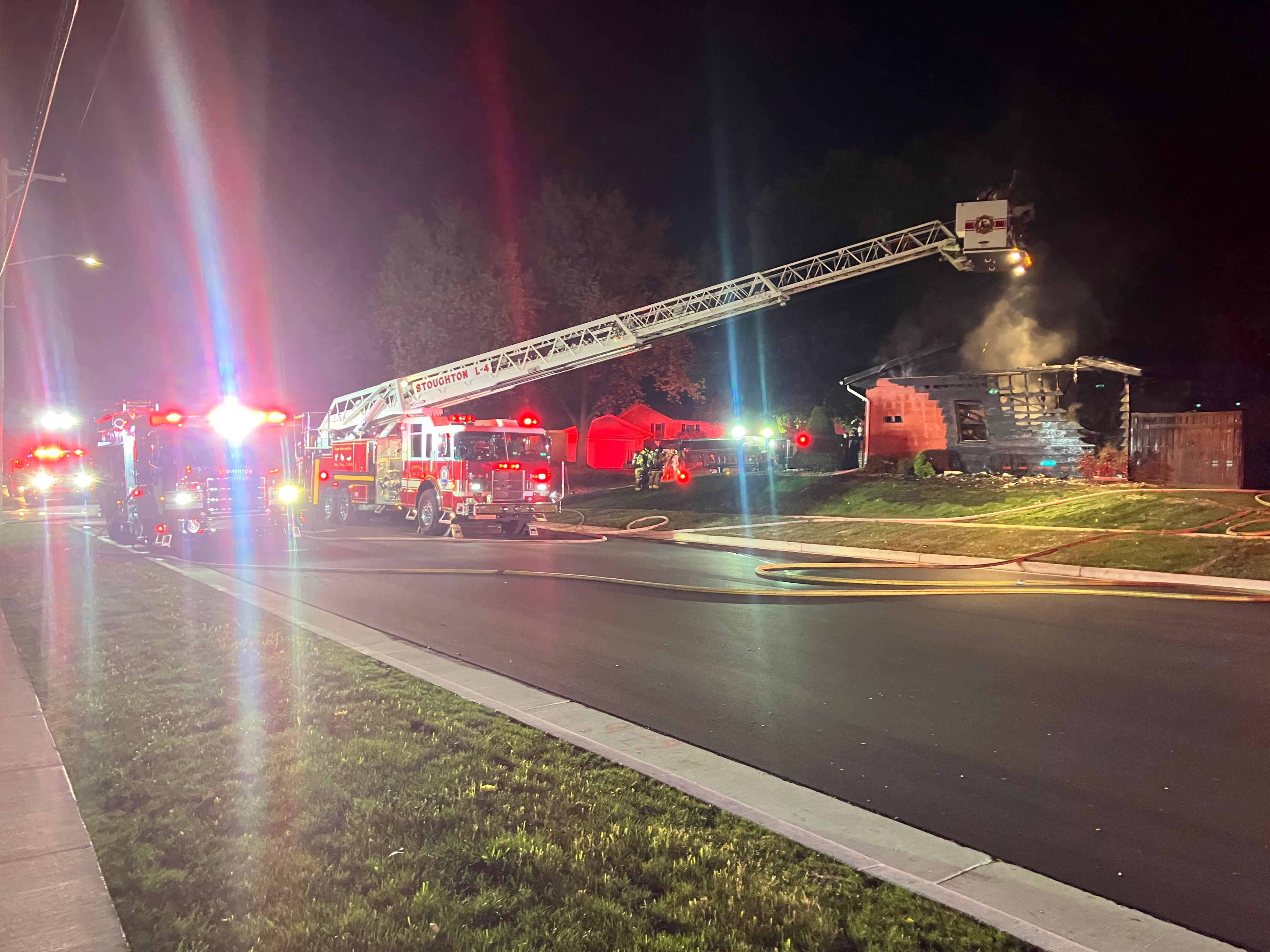 Crews respond to 2 structure fires in Stoughton minutes apart