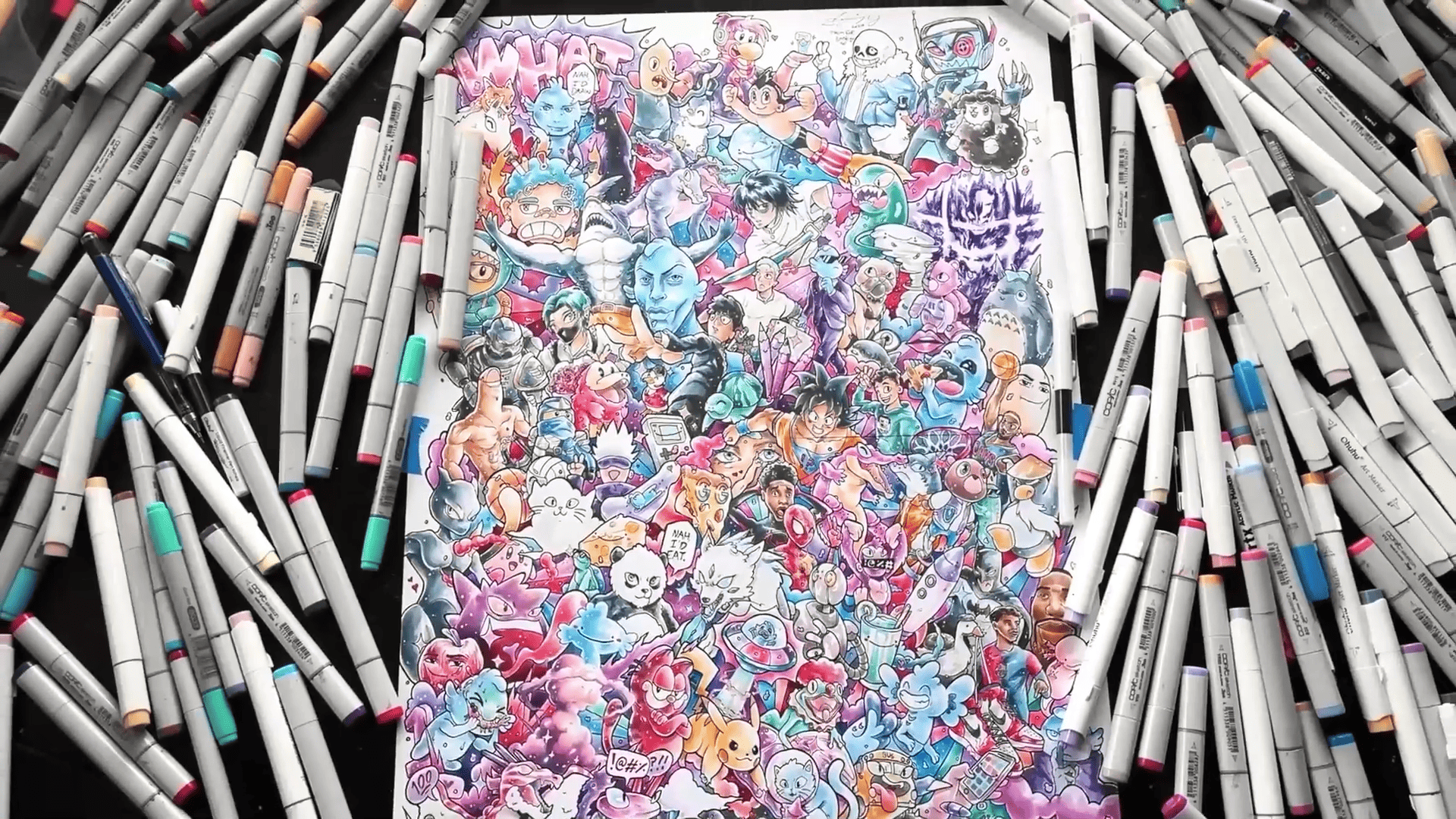 I Drew 100 Characters on One Page