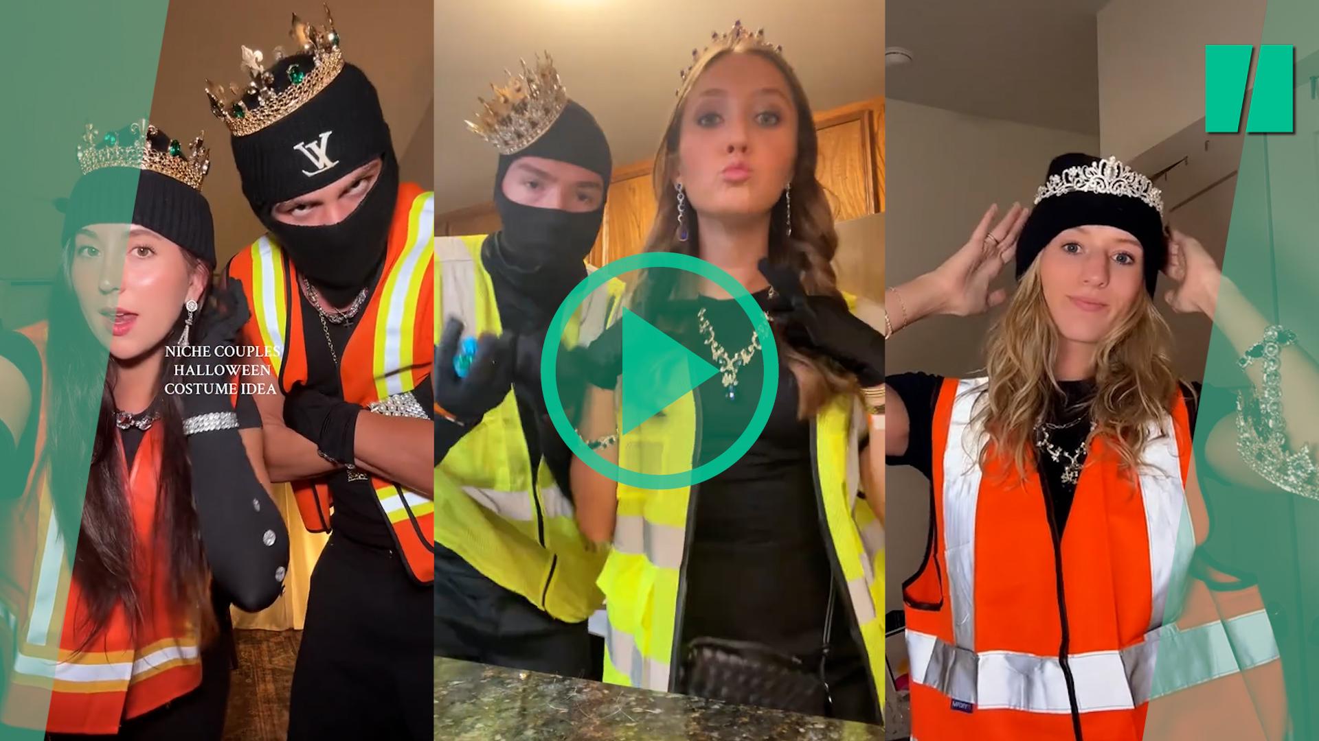 Déguisement de Voleur Enfants, Prisonnier Costume Garçons Filles Braqueur de Banque Casquette à Visière Manches Longues Rayées Casquette Gants Sac Espèces en Dollars Cosplay Carnaval Halloween (XL
