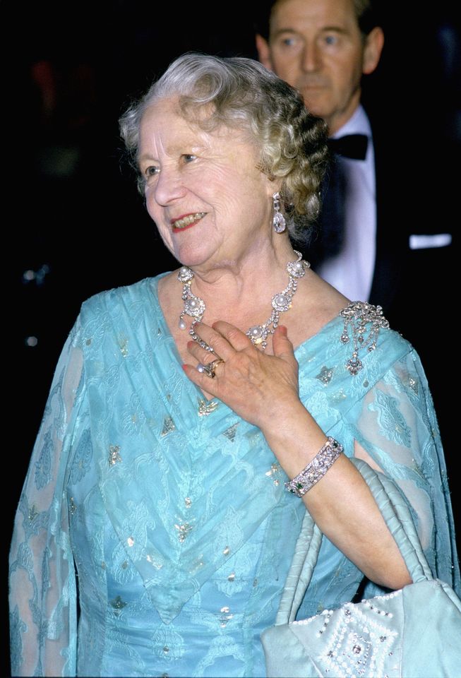 The Queen Mother wearing what would become Queen Camilla's engagement ring Credit: Tim Graham Photo Library via Getty Images