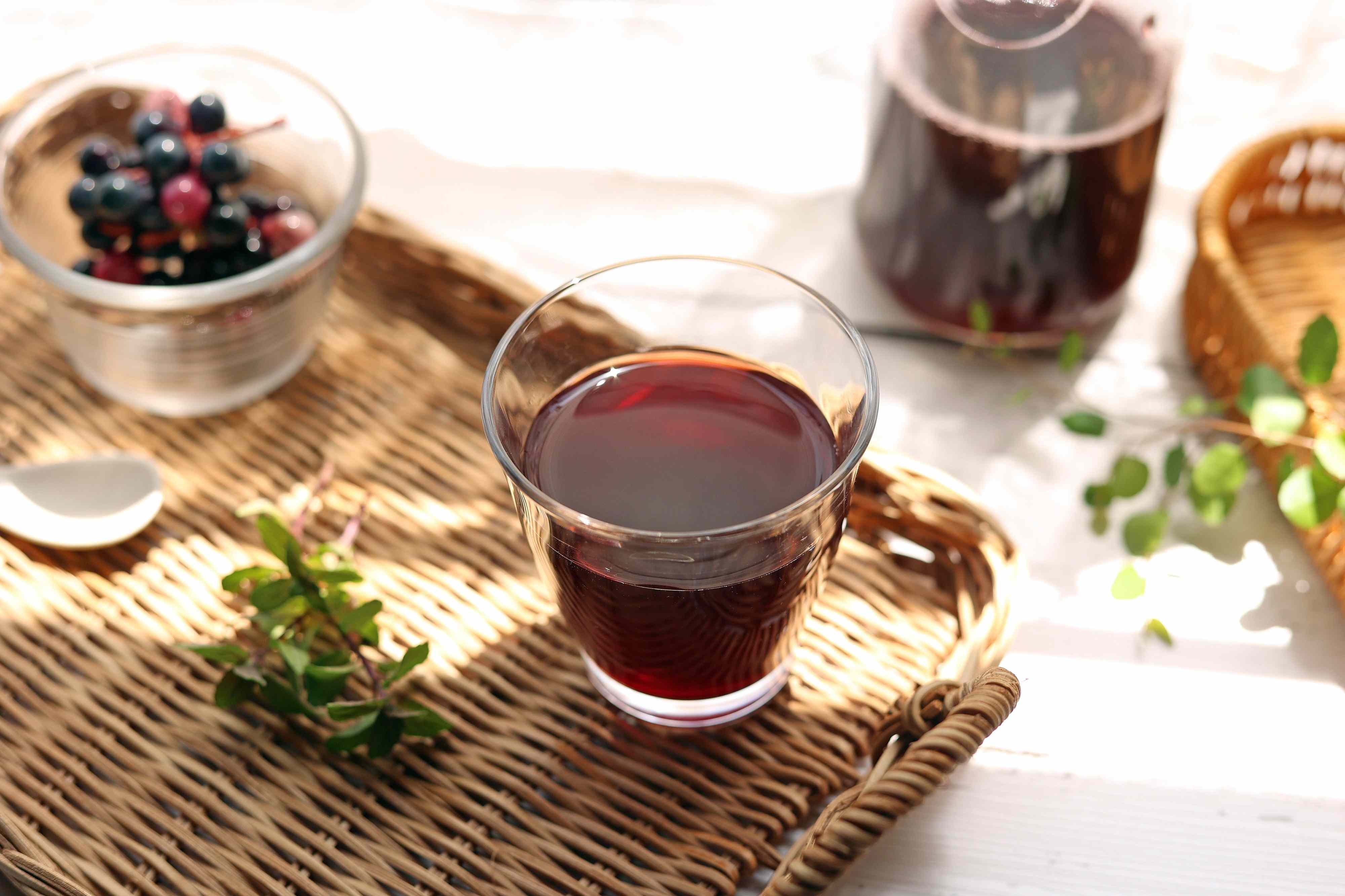 Grape juice contains antioxidants and other compounds that can benefit your health.
