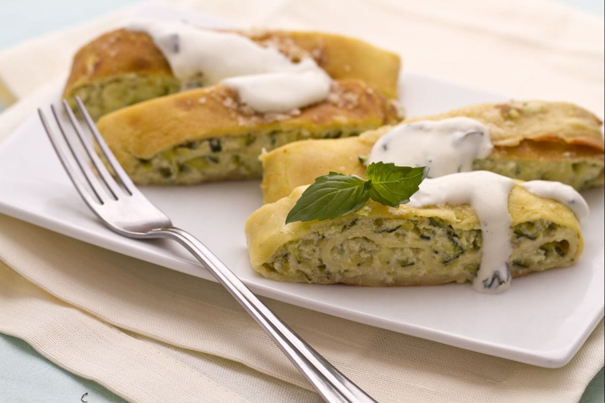 Crespe roll with zucchini