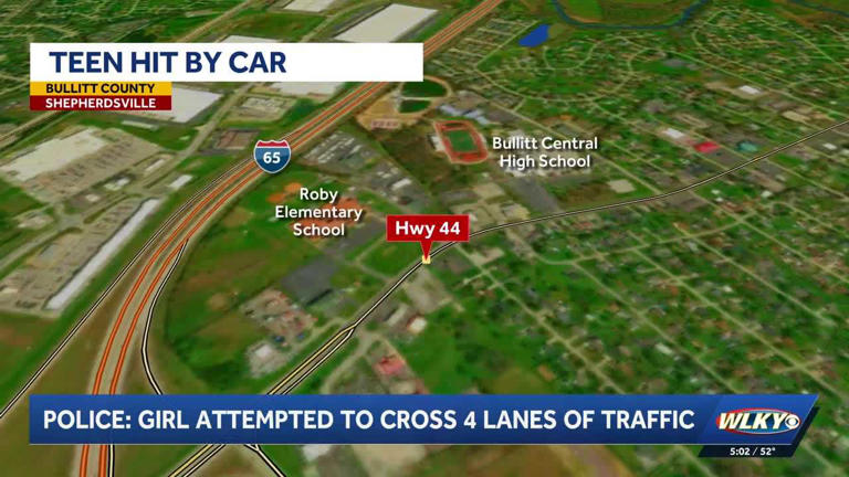 Bullitt County 16-year-old girl hit by car before school