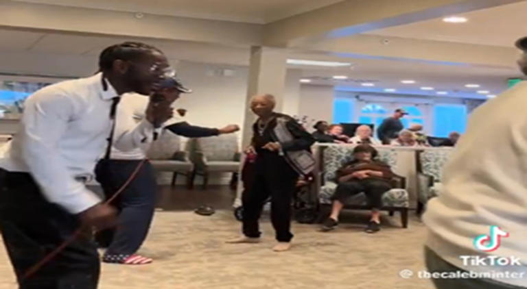 Caleb Minter gets nursing home residents dancing and singing to ...