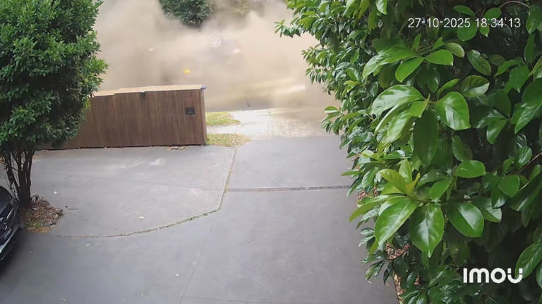 CCTV captures moment Porsche collides with two cars on Sydney street