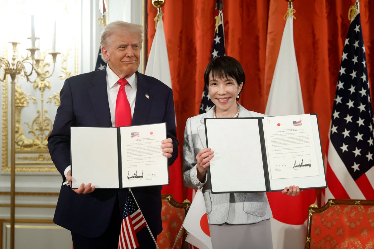 Trump hails Japan’s ‘great’ new female PM Sanae Takaichi as he seals ...