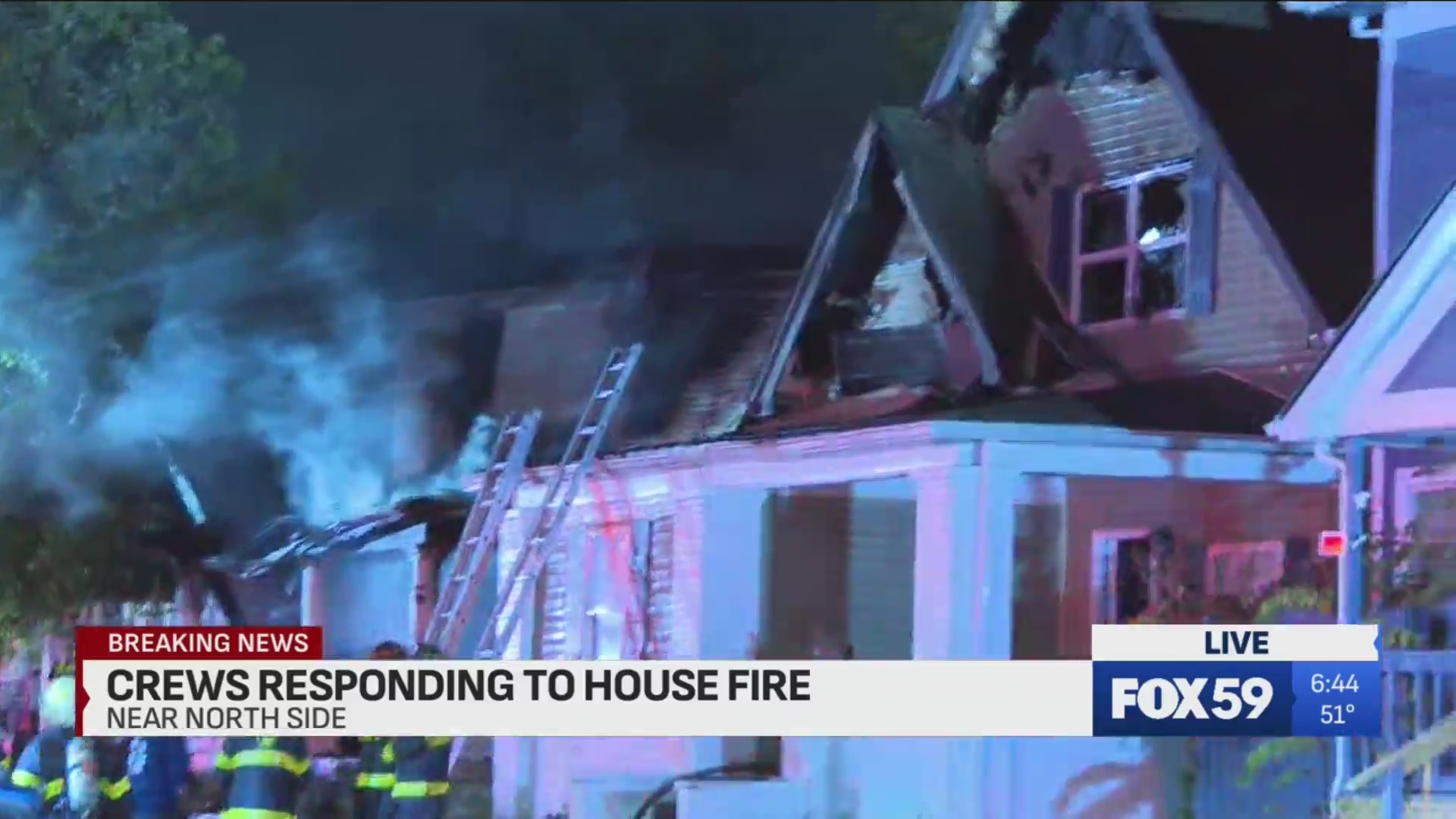 Crews battle fire on Indy's near north side