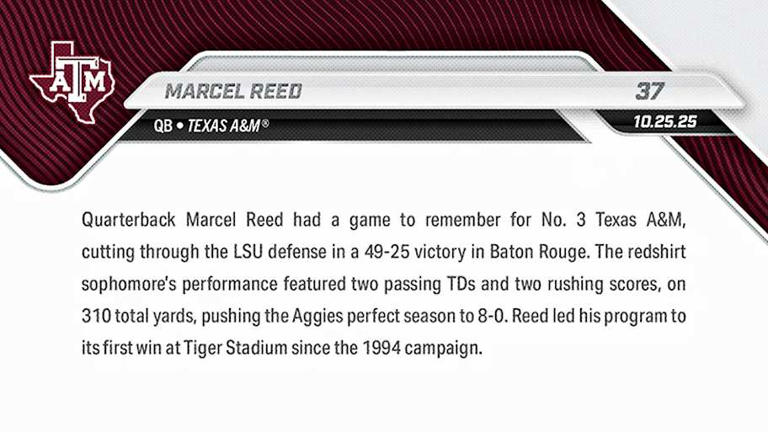 Marcel Reed gets limited Bowman U Now card while Brian Kelly fired