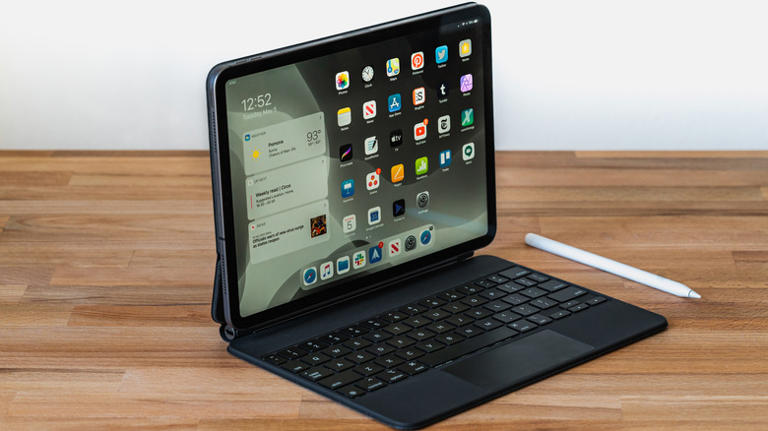 Apple iPad on an Apple Magic keyboard