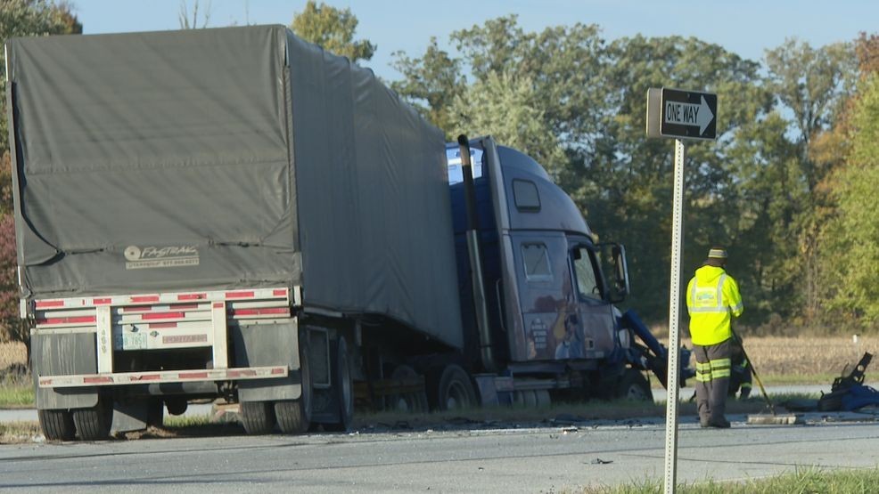 One dead after crash involving semi, pickup truck on US-30 in Plymouth