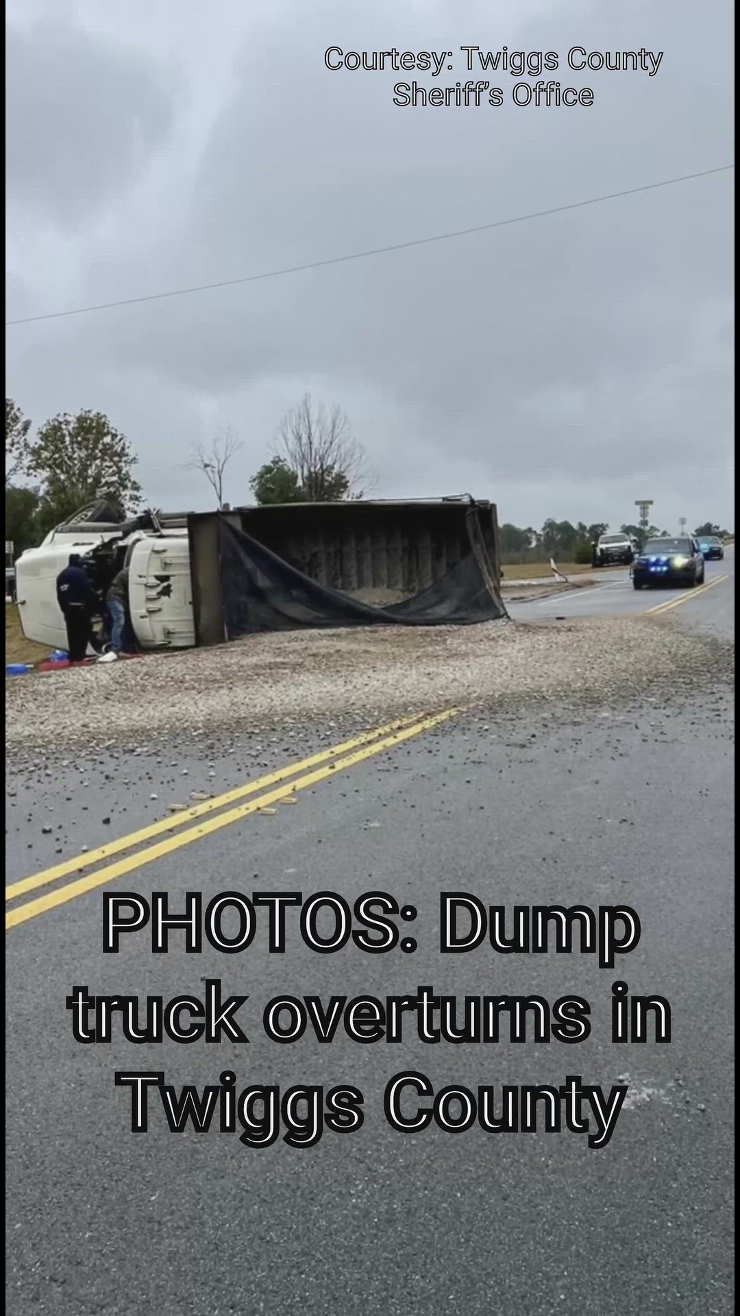 PHOTOS: Dump truck overturns in Twiggs County