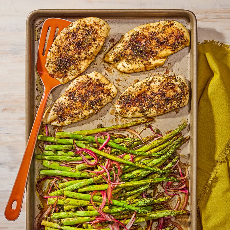 a photo of the Sheet-Pan Balsamic Chicken & Asparagus