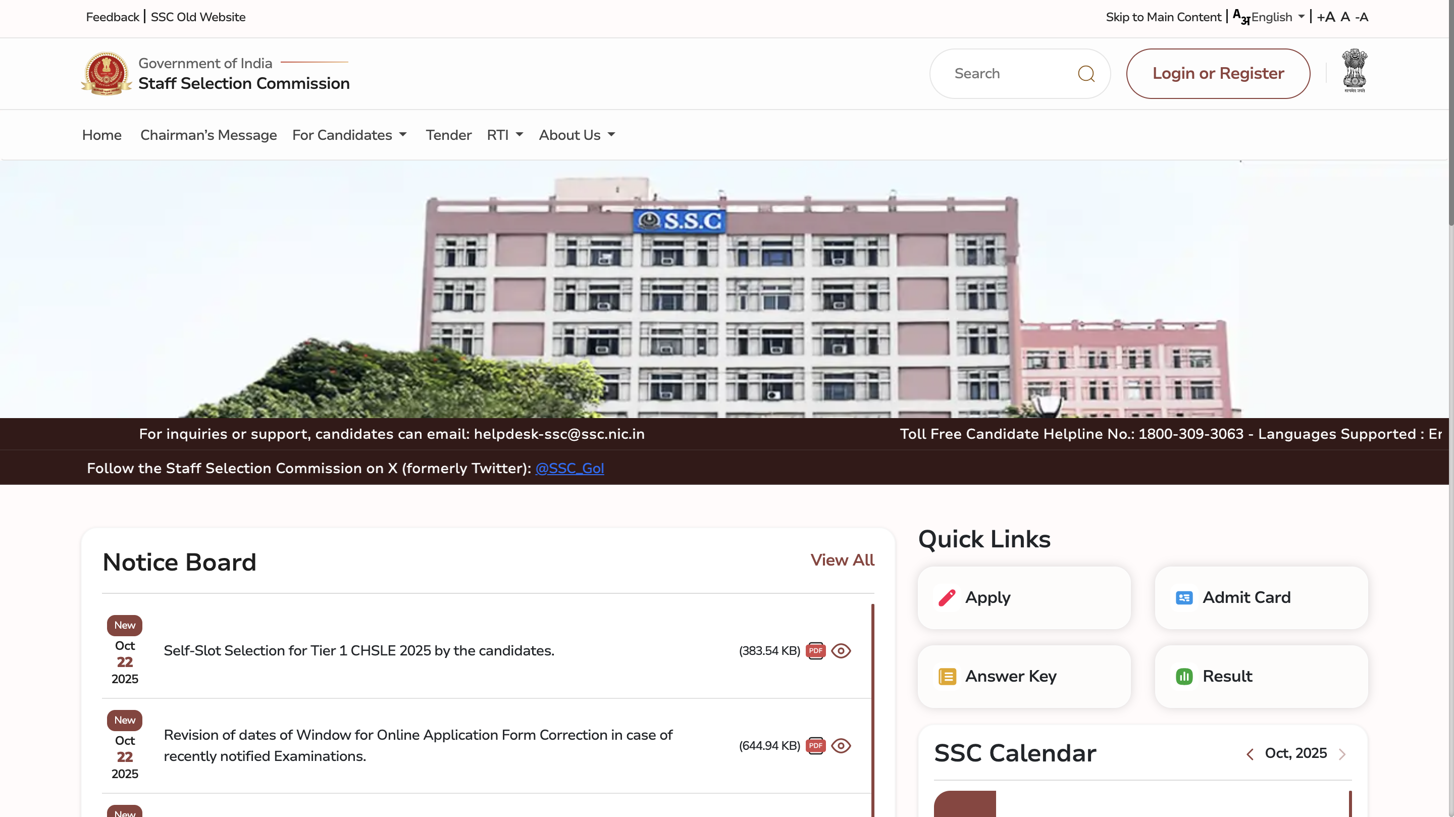 SSC CHSL 2025 self slot selection window closes today at ssc.gov.in ...