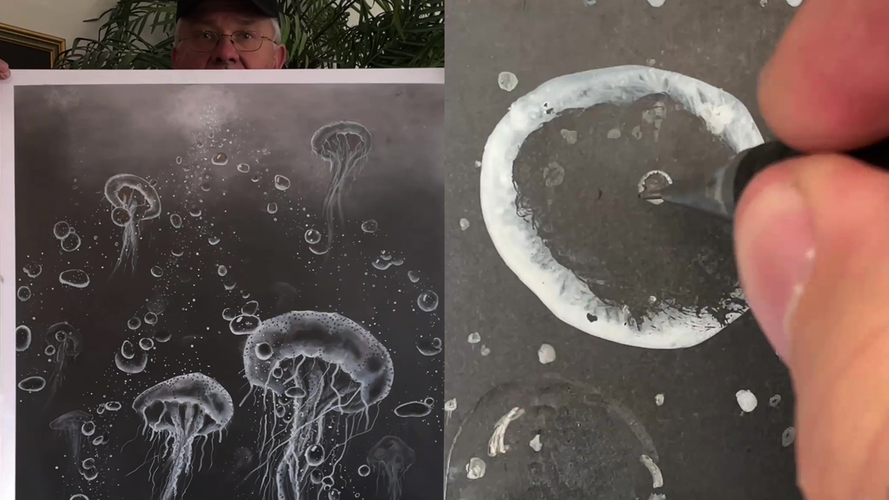 'Pencil artist creates SUPER-REALISTIC Jellyfish drawing