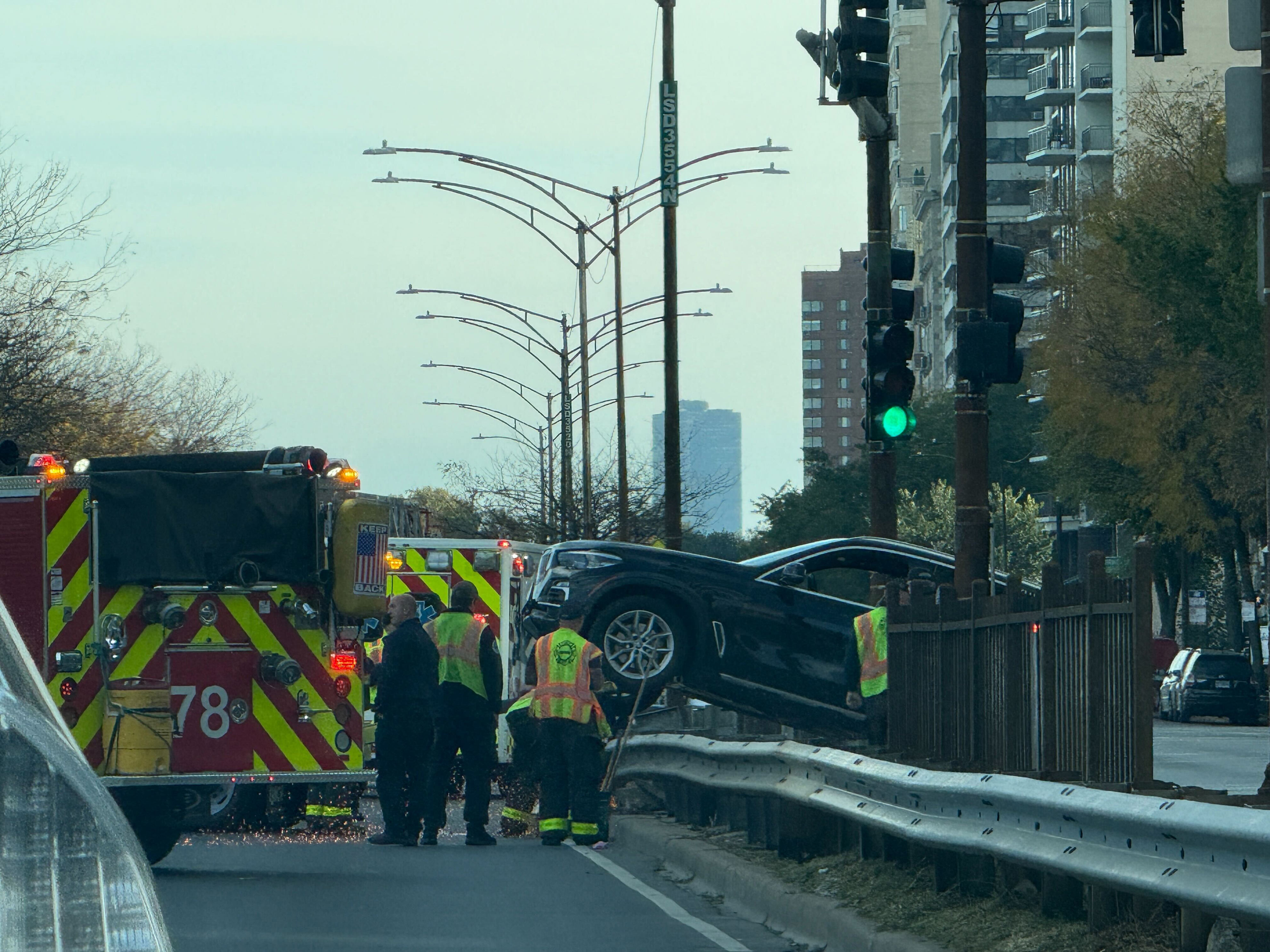 Crash snarls traffic on DuSable Lake Shore Drive in Lake View East