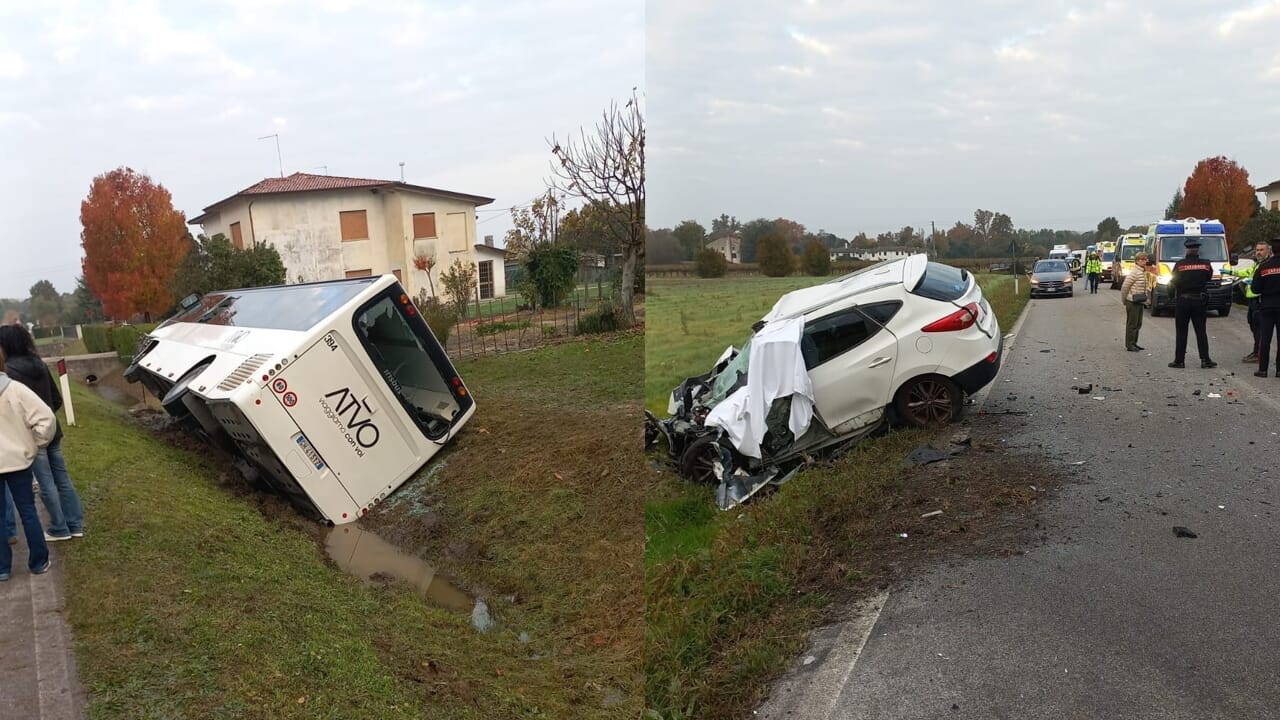 Scontro tra bus di studenti e un Suv a Treviso, morto l’85enne alla ...