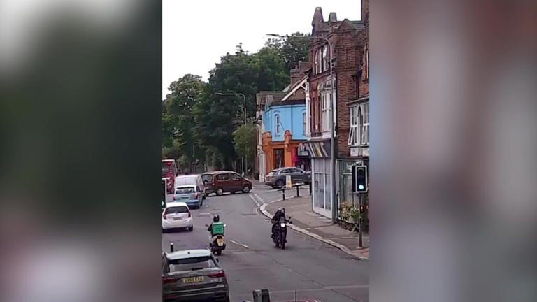 Teen on stolen motorbike crashes into car at 70mph in shocking video