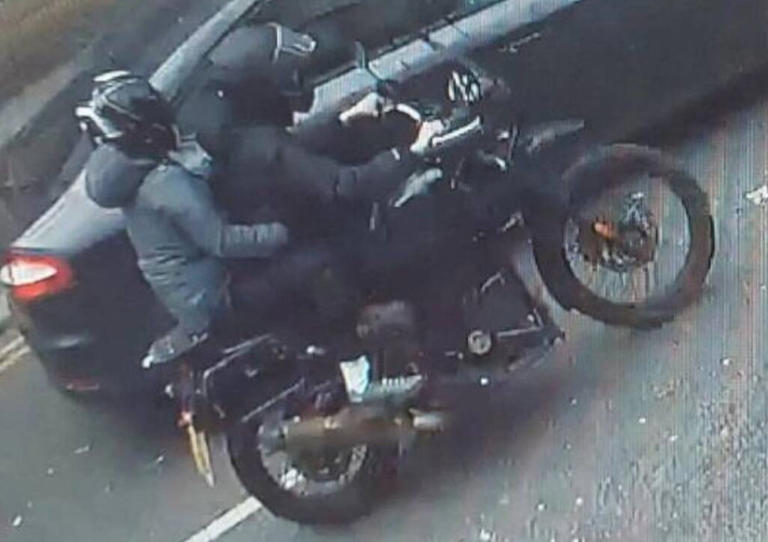 Teen on stolen motorbike crashes into car at 70mph in shocking video