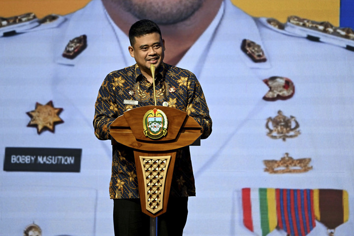 Gubernur Sumut Muhammad Bobby Afif Nasution pada acara Penguatan Penerapan Manajemen Talenta ASN di Kantor Gubernur Sumut. Foto: Dok. Istimewa