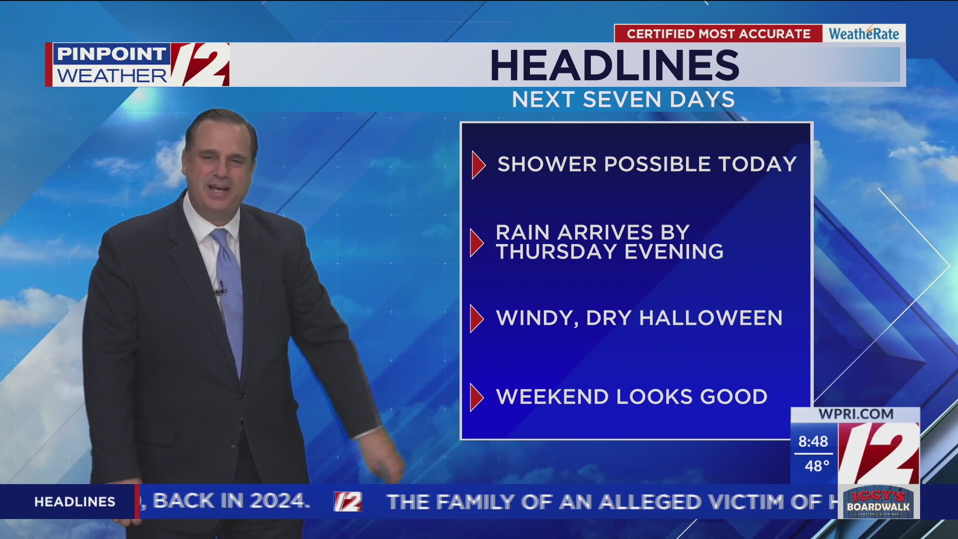 WPRI 12 Weather Forecast for 10/29/25: Breezy and chilly today; rain ...