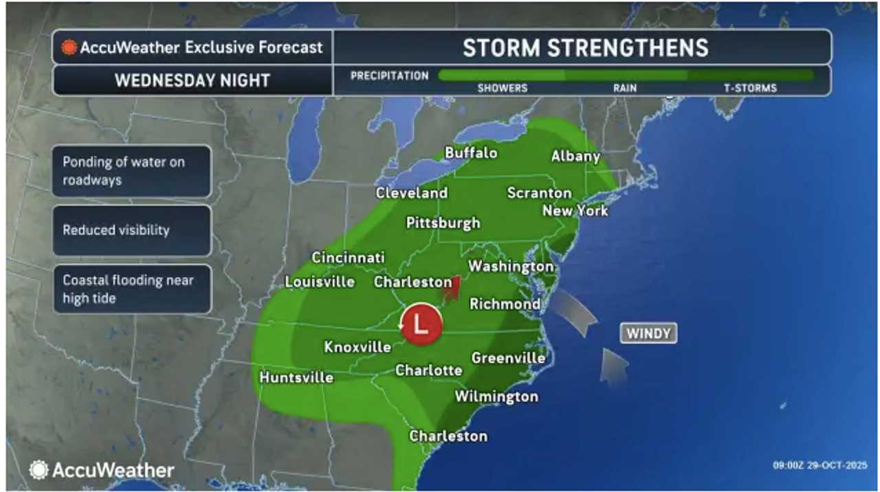 Northeast Braces For Heavy Rain, Gusty Winds As Storm System Nears