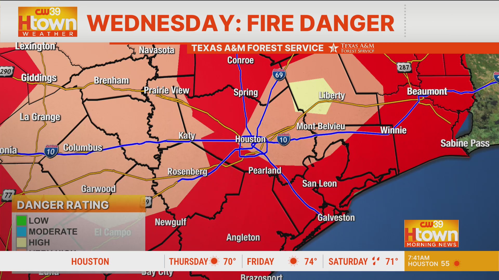 Wind Advisory and Extreme Fire Danger in effect across Houston area