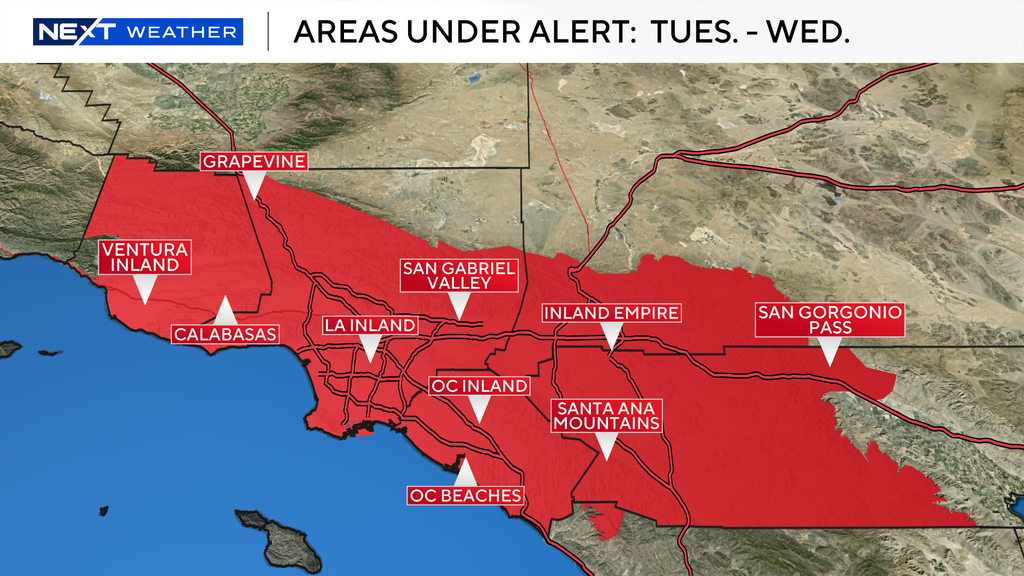 Fire danger continues in Southern California as Santa Ana winds, heat ...