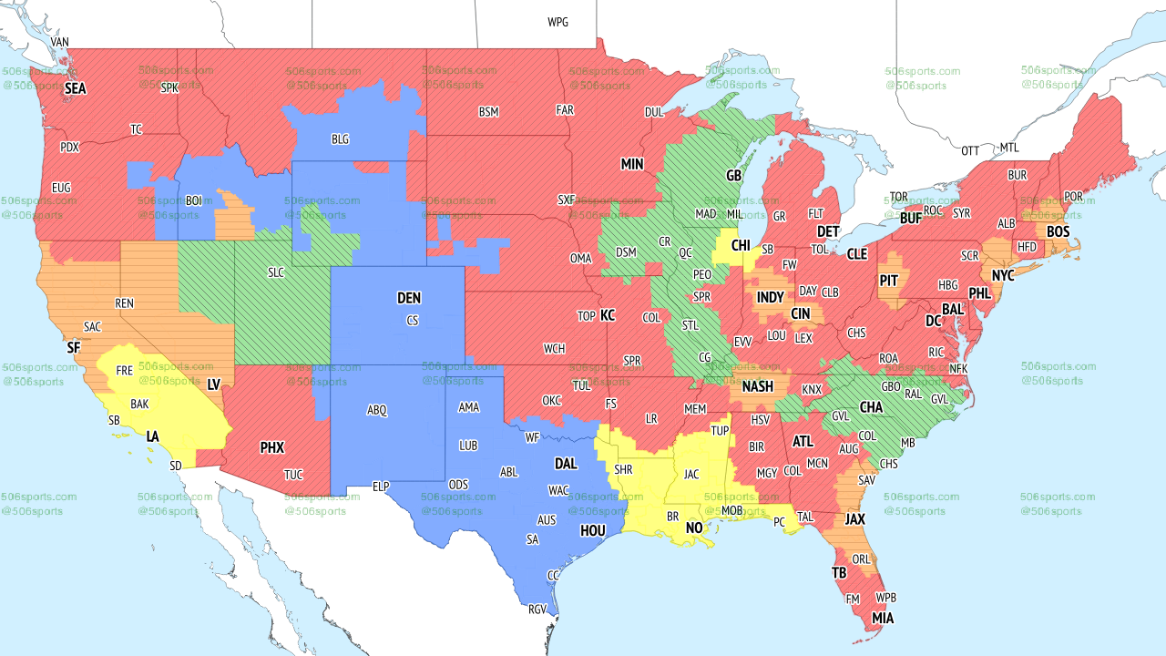 TV broadcast maps and announcers for Week 9 of the 2025 season