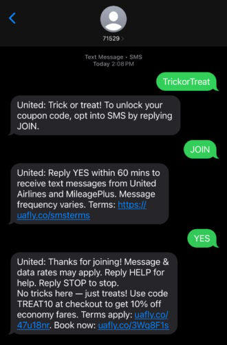 Save 10% on Domestic Round-Trip Flights With United’s Text-to-Claim ...