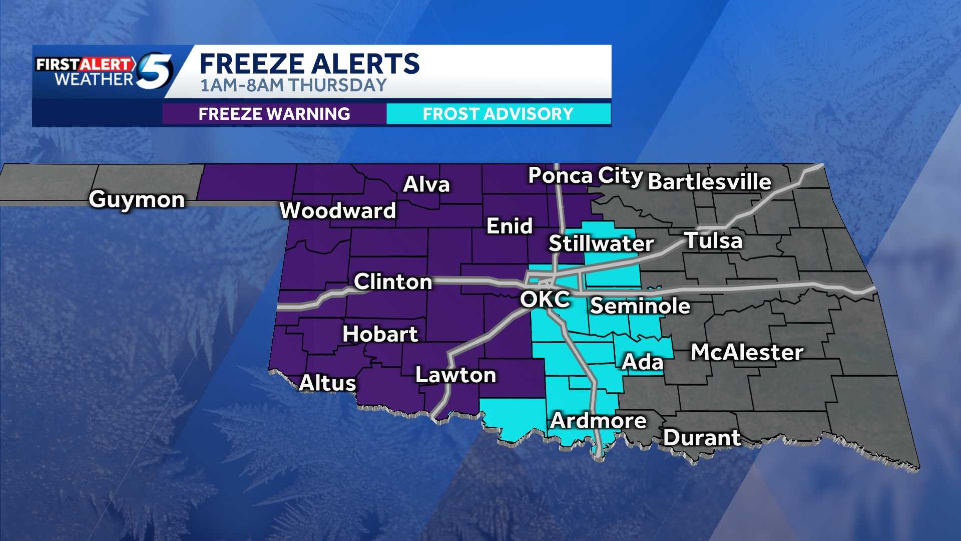 FORECAST: First freeze of the season coming tonight