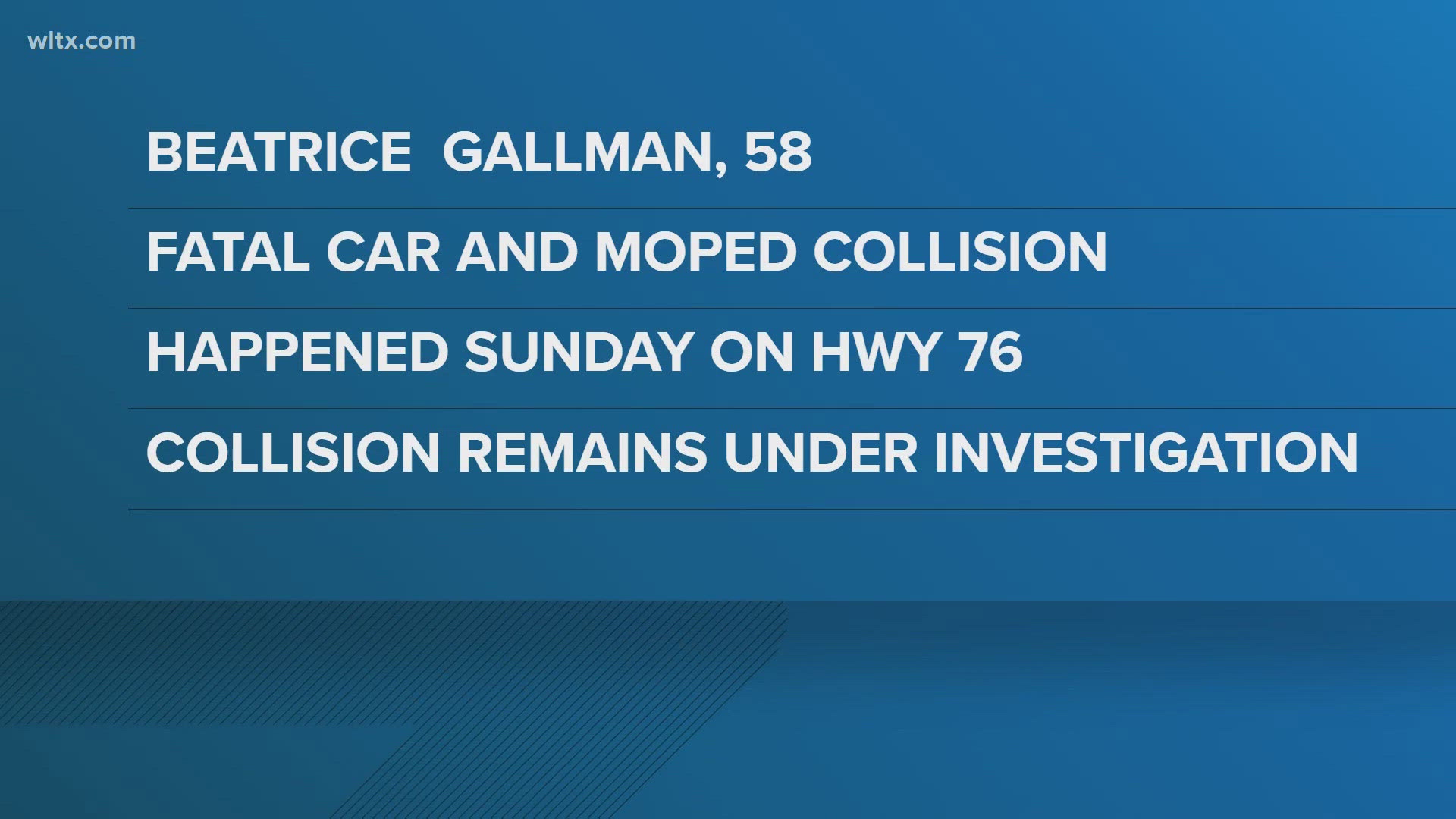 Coroner identifies woman killed in crash involving moped