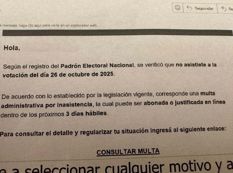 La Cámara Nacional Electoral advierte por una estafa que circula para quienes no votaron