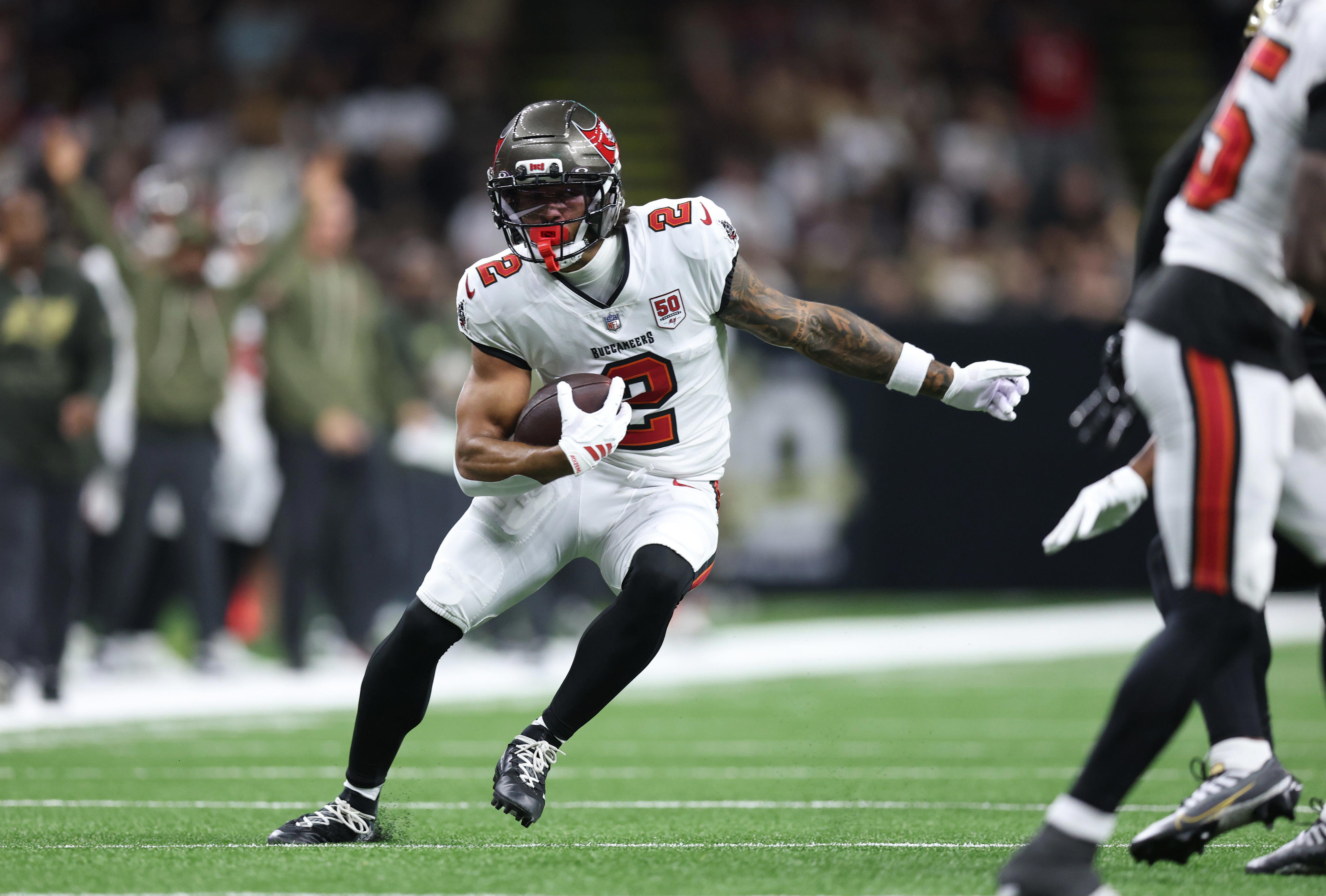 What did PFF think of Bucs' Emeka Egbuka in Week 8 against the Saints?