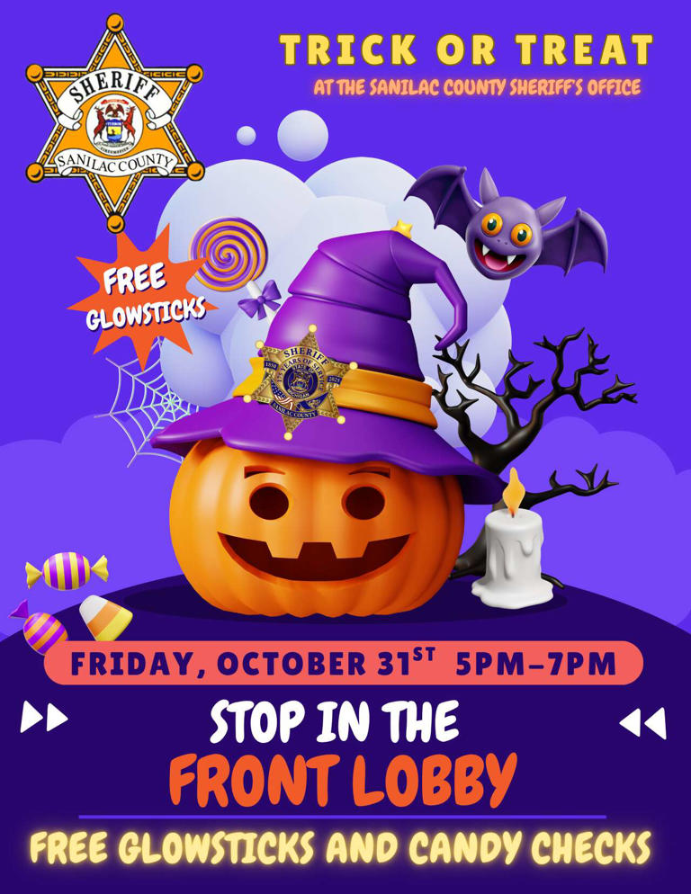 Free glow sticks, candy checks from Sanilac Sheriff this Halloween