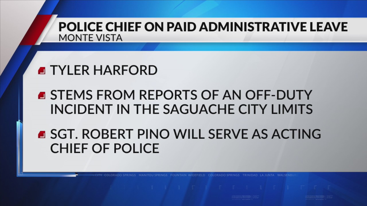 Monte Vista police chief placed on paid leave after alleged off-duty ...