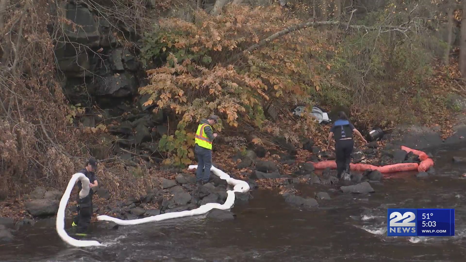 Oil spill in Chicopee River triggers cleanup efforts