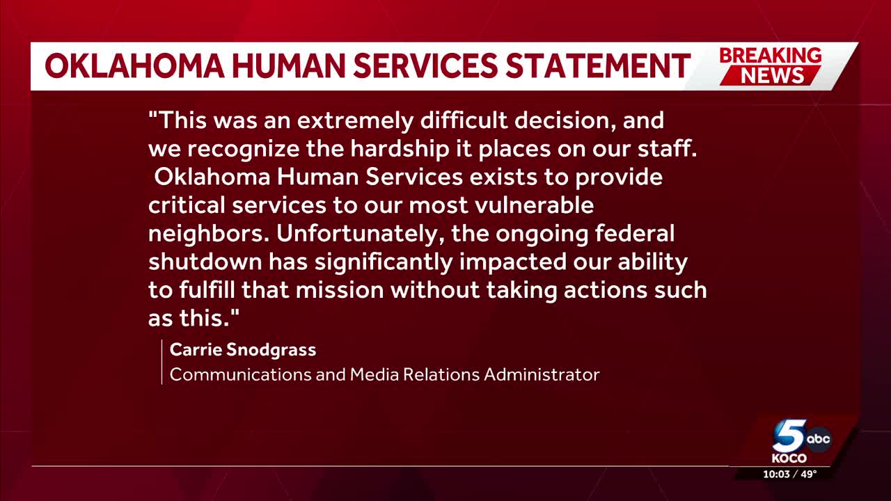 Oklahoma Human Services preparing to furlough staff due to government ...