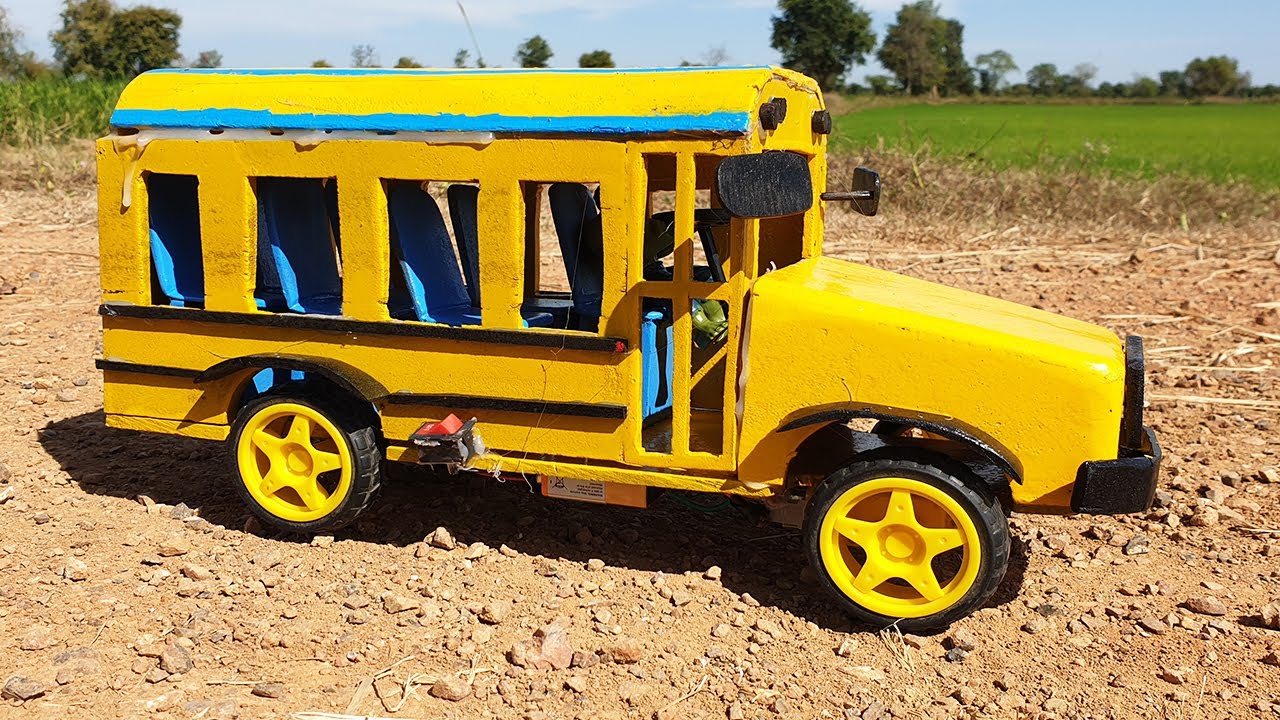 How to make school bus from wood with DC motor - Amazing things you can ...