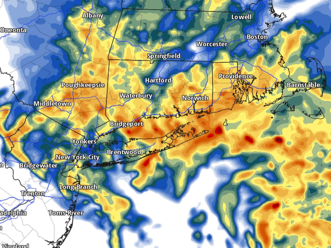 Heavy rain and gusty winds in CT's forecast on Thursday