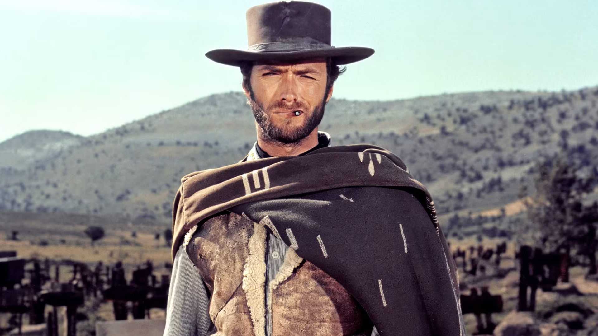 Clint Eastwood's Man With No Name staring ahead in The Good, The Bad, & The Ugly
