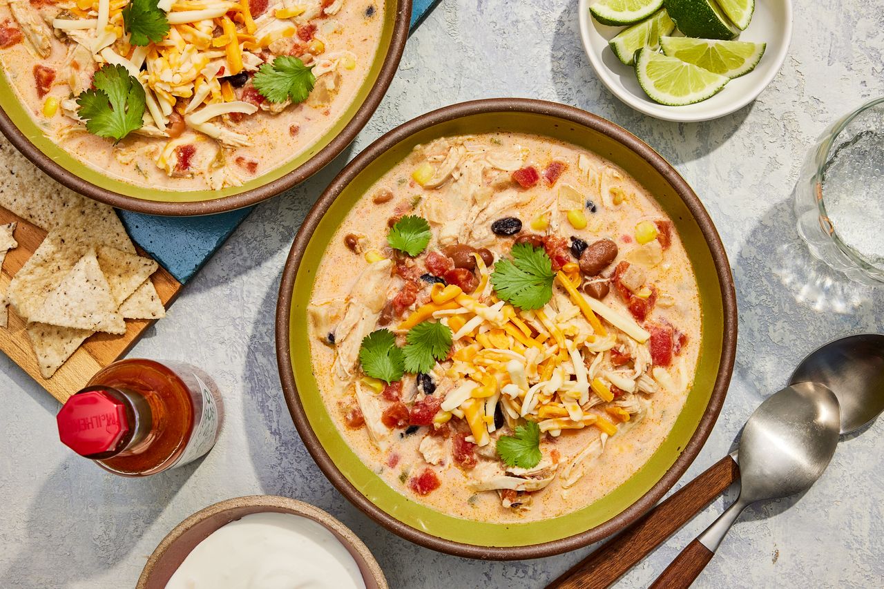Southern Living Martina McBride Creamy Chicken Tortilla Soup in bowls to serve