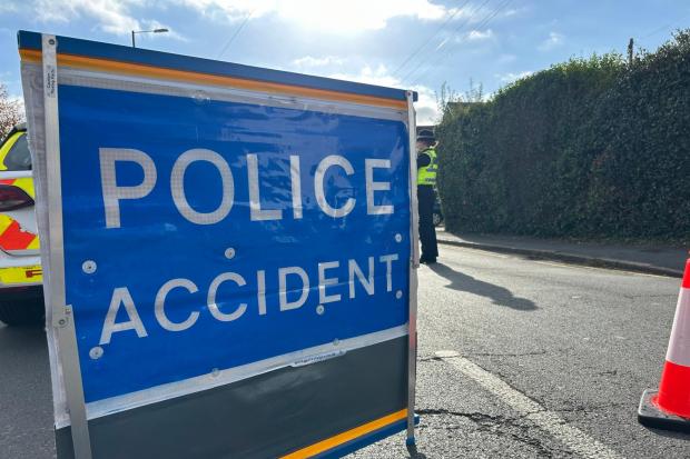Motorcyclist taken to hospital after collision with a car